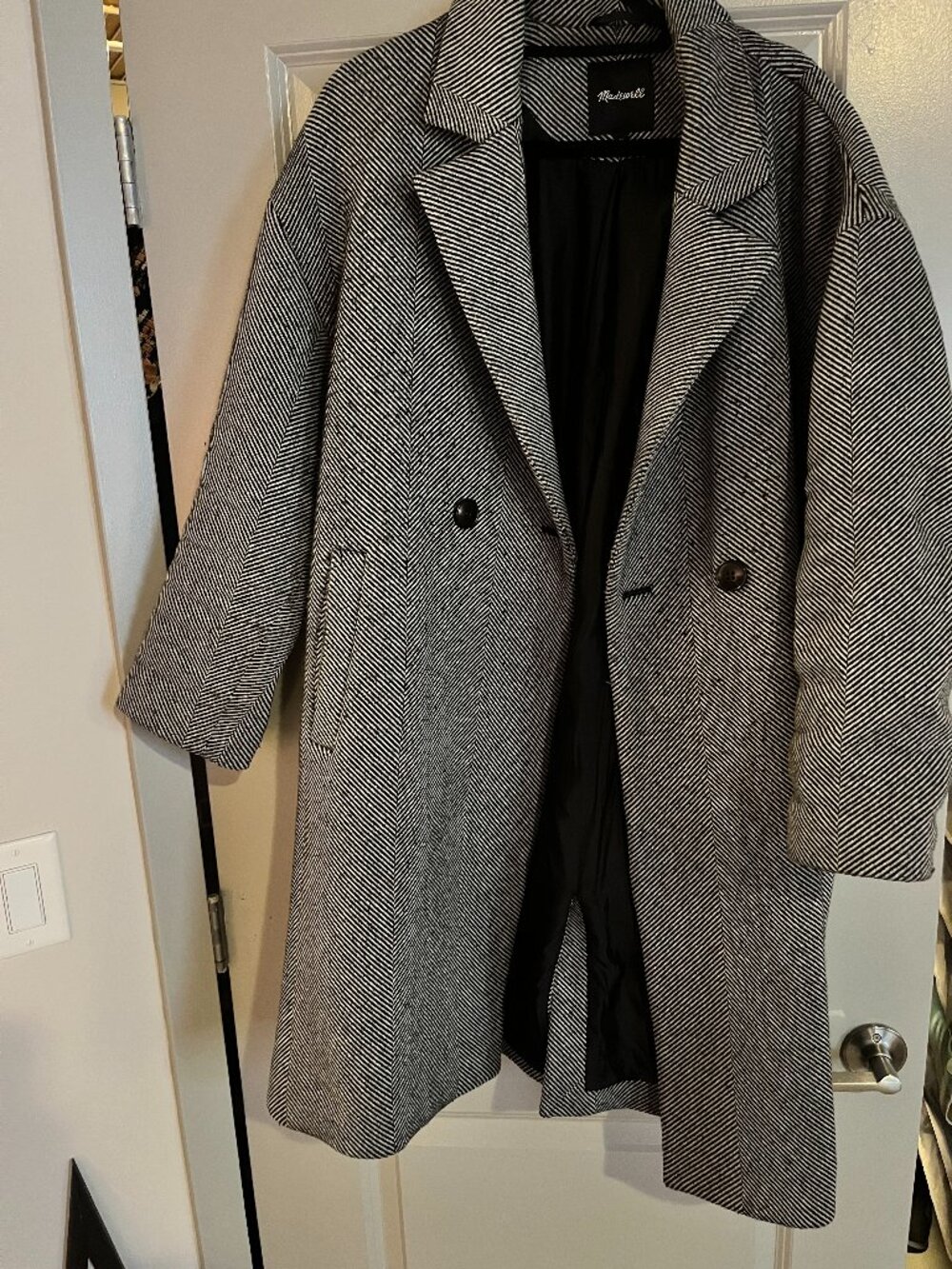 Madewell Herringbone Woodhull Coat | XL